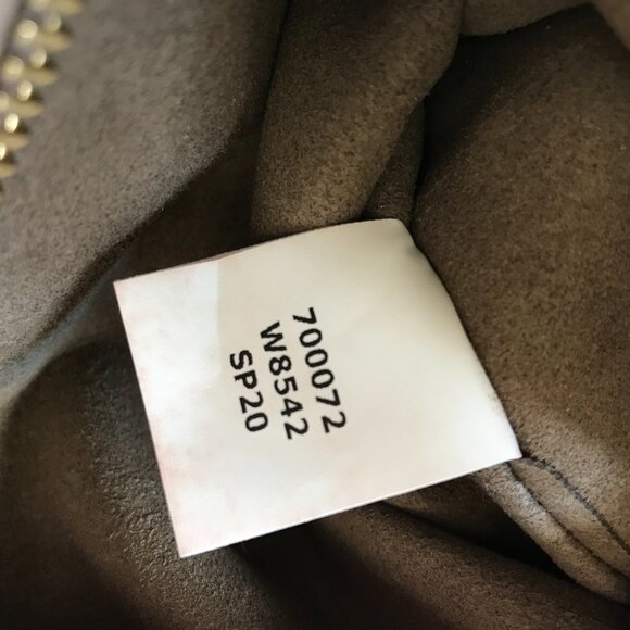 Stella McCartney Logo Camera Bag Crossbody Purse Womens Moss Taupe Vegan Leather - Picture 13 of 16